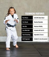 Kids' Core White Brazilian Jiu Jitsu BJJ Gi