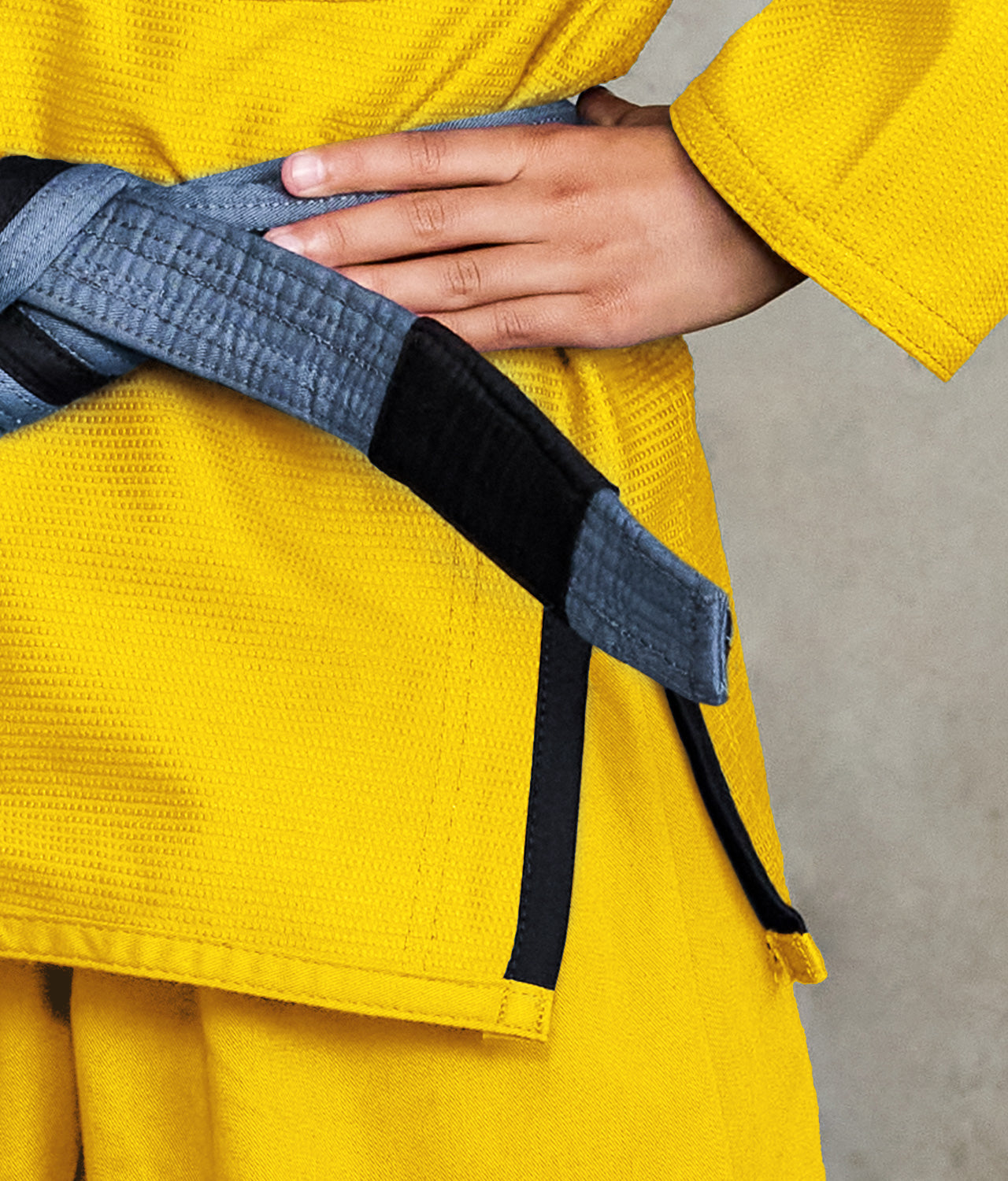 elite sports core yellow kids bjj gi side slit design