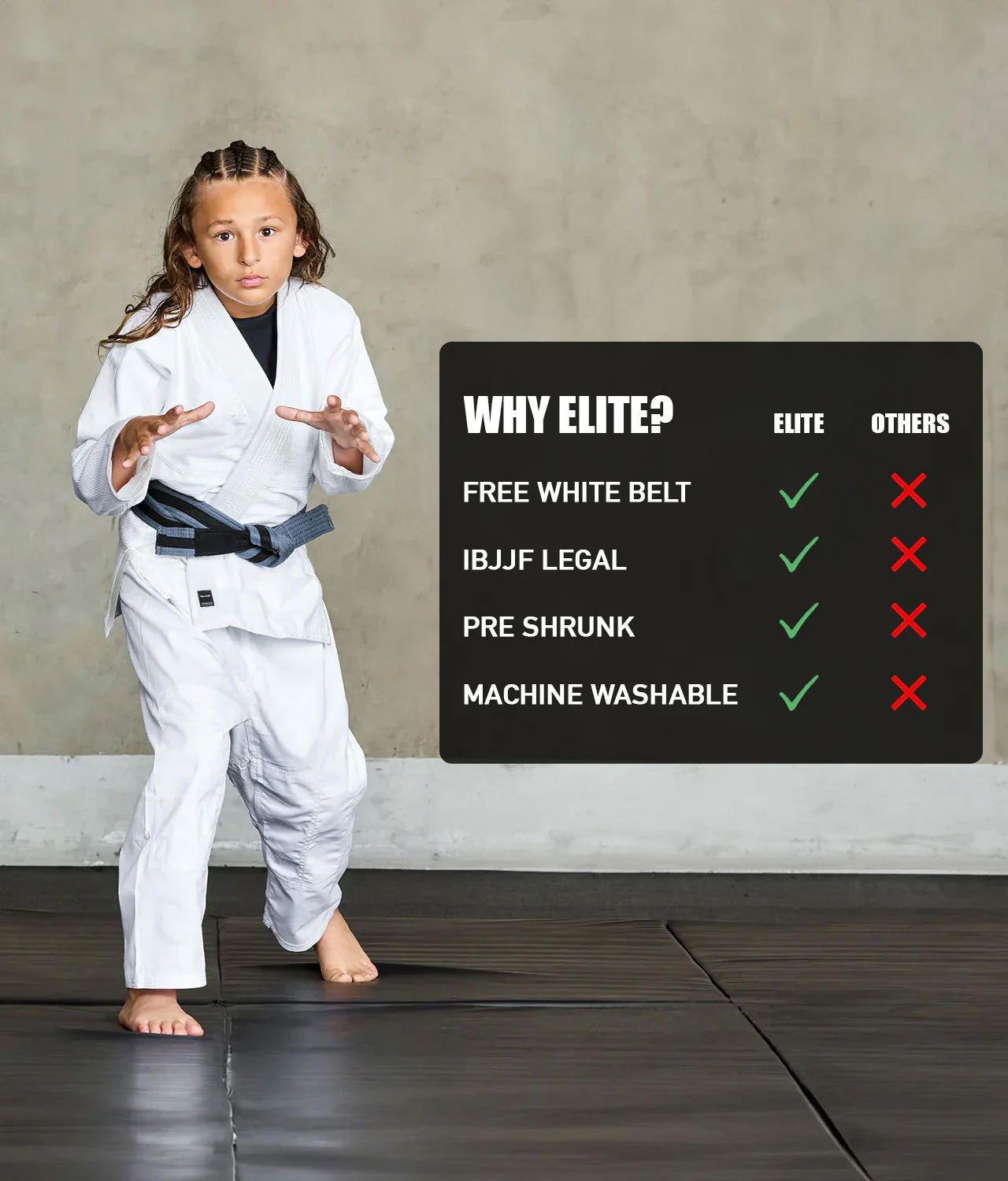 Essential White Kids Brazilian Jiu Jitsu Gi