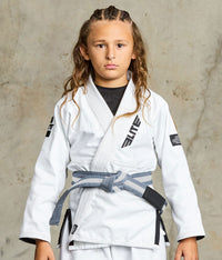 elite sports Brazilian jiu jitsu kids gray/white bjj belt