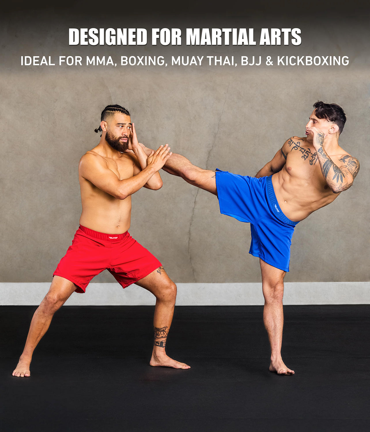 elite sports black jack series blue adults all martial arts shorts