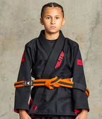 elite sports Brazilian jiu jitsu kids orange/black bjj belt