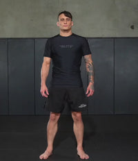 Standard White Short Sleeve No-Gi Mens BJJ Rash Guard