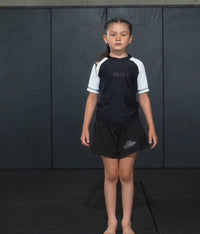 Standard Black Short Sleeve No-Gi Kids BJJ Rash Guard