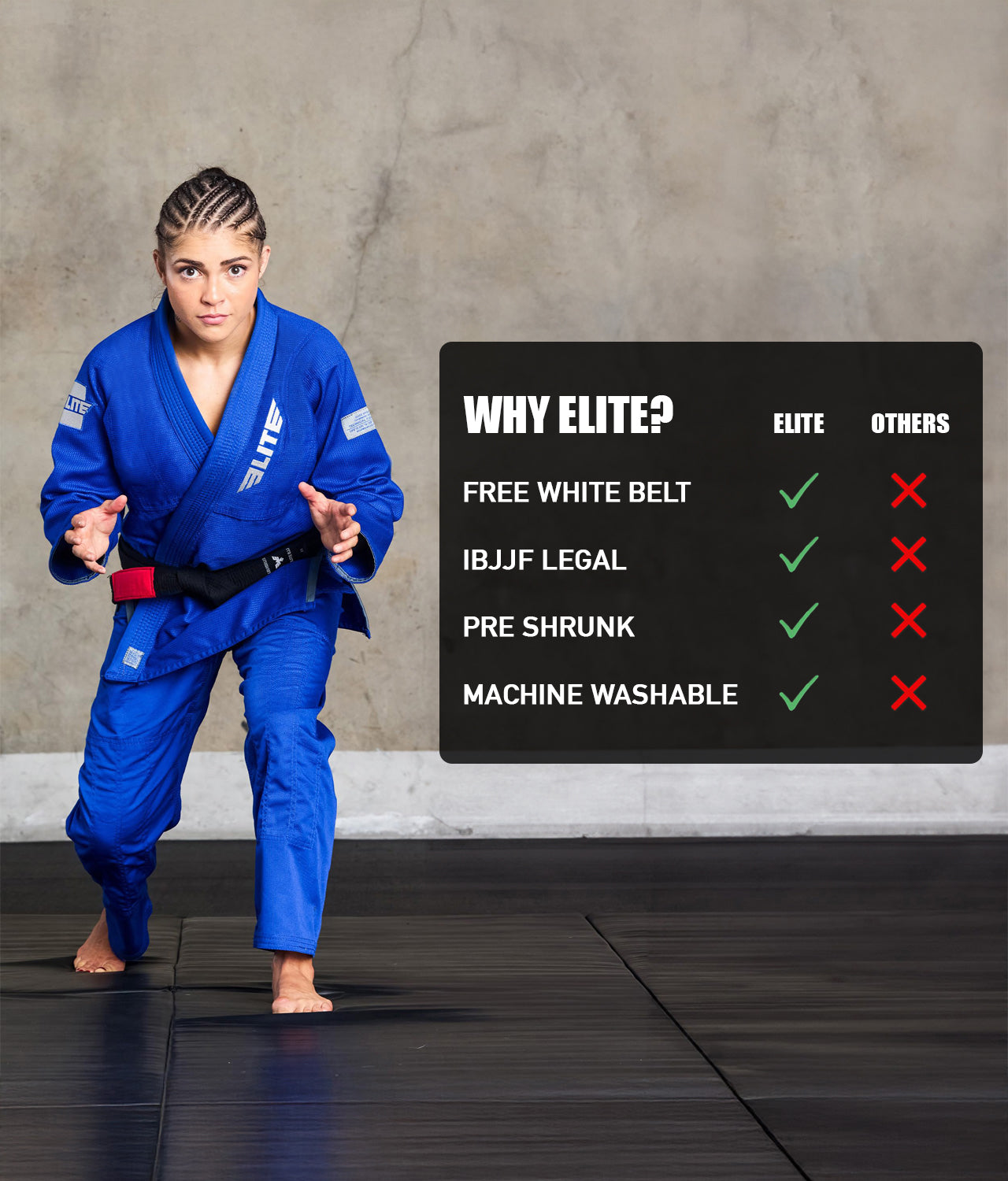 elite sports core blue females bjj wholesale uniform technical features