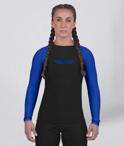 standard blue long sleeve womens no-gi bjj rash guard