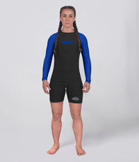 standard blue lighweight long sleeve womens bjj rash guard