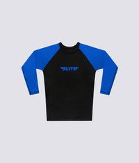 standard blue long sleeve womens no-gi bjj rash guard comfortable & secure