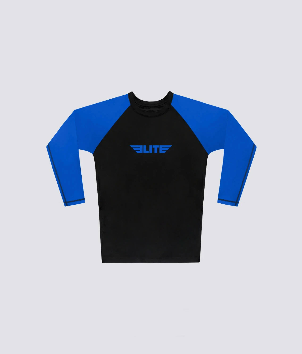 standard blue long sleeve womens no-gi bjj rash guard comfortable & secure