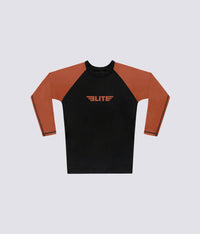 standard brown long sleeve womens no-gi bjj rash guard comfortable & secure