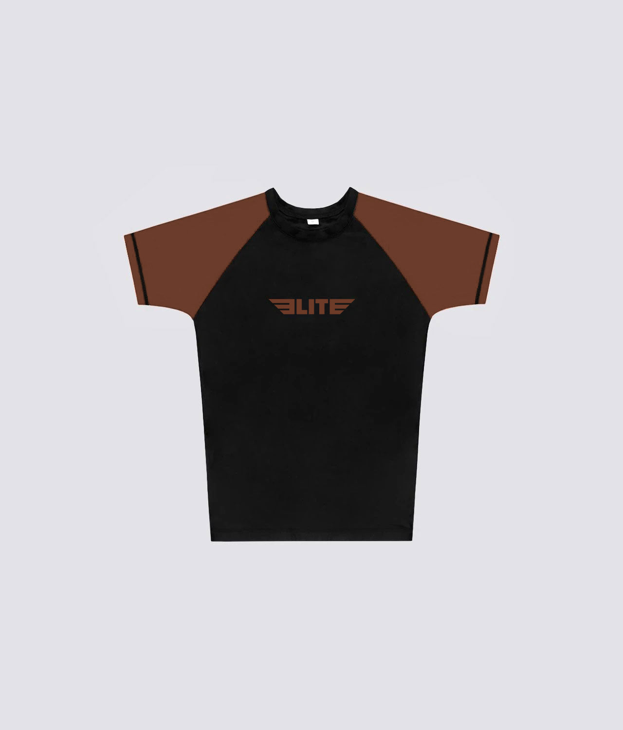 standard brown short sleeve womens no-gi bjj rash guard comfortable & secure