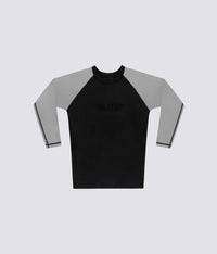 standard gray long sleeve womens no-gi bjj rash guard comfortable & secure