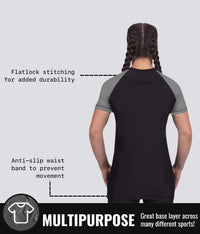 standard gray multipurpose short sleeve womens no-gi bjj rashguard