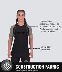 standard gray short sleeve womens bjj rash guard compression fabric
