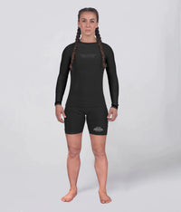 standard black lighweight long sleeve womens bjj rash guard