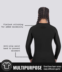 standard black multipurpose long sleeve womens no-gi bjj rashguard