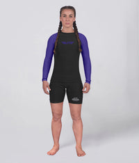 standard purple lighweight long sleeve womens bjj rash guard