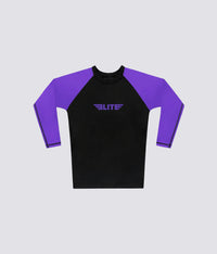 standard purple long sleeve womens no-gi bjj rash guard comfortable & secure