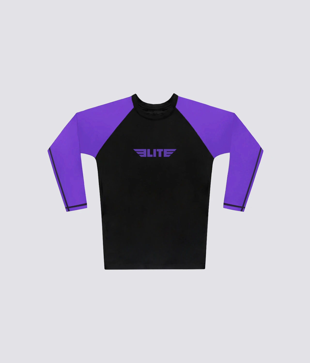 standard purple long sleeve womens no-gi bjj rash guard comfortable & secure