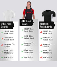 standard red short sleeve womens ibjjf approved bjj rashguard