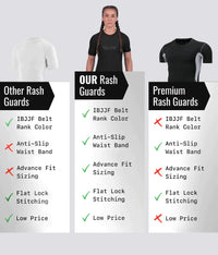 standard black short sleeve womens ibjjf approved bjj rashguard