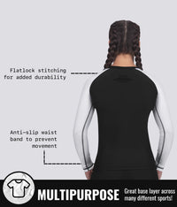 standard white multipurpose long sleeve womens no-gi bjj rashguard