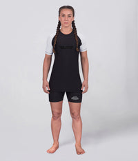 standard white lighweight short sleeve womens bjj rash guard
